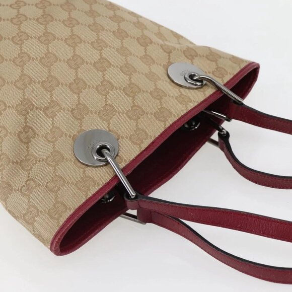GUCCI GG Canvas Tote Bag Beige Silver 120840 - Picture 6 of 15